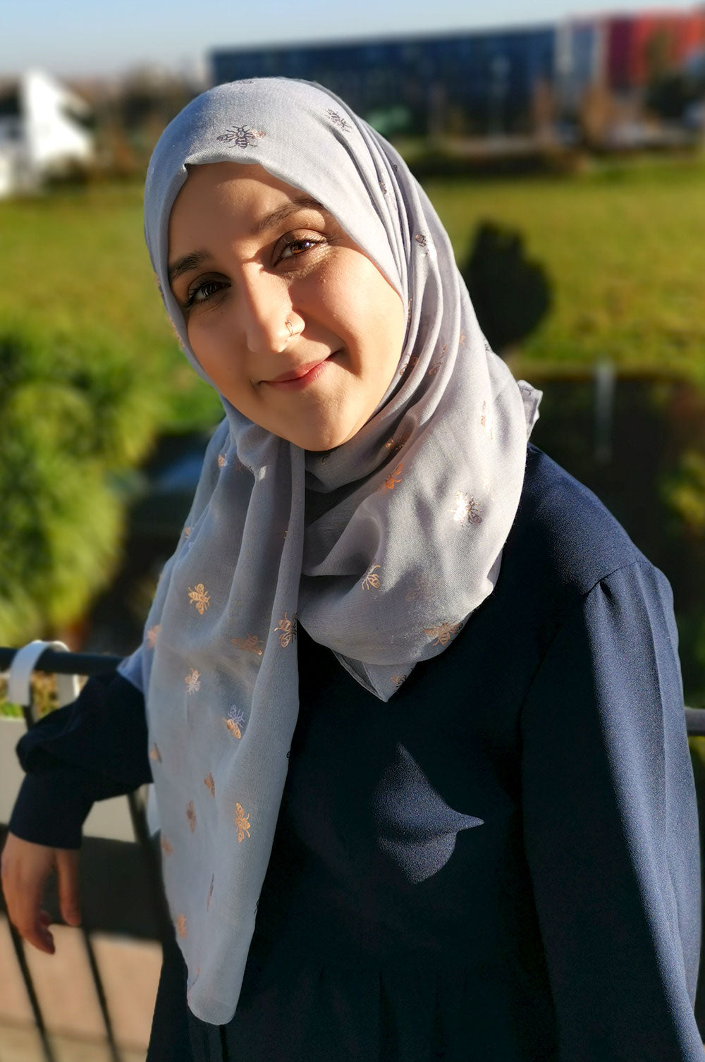 Foil Bee Print Hijab
