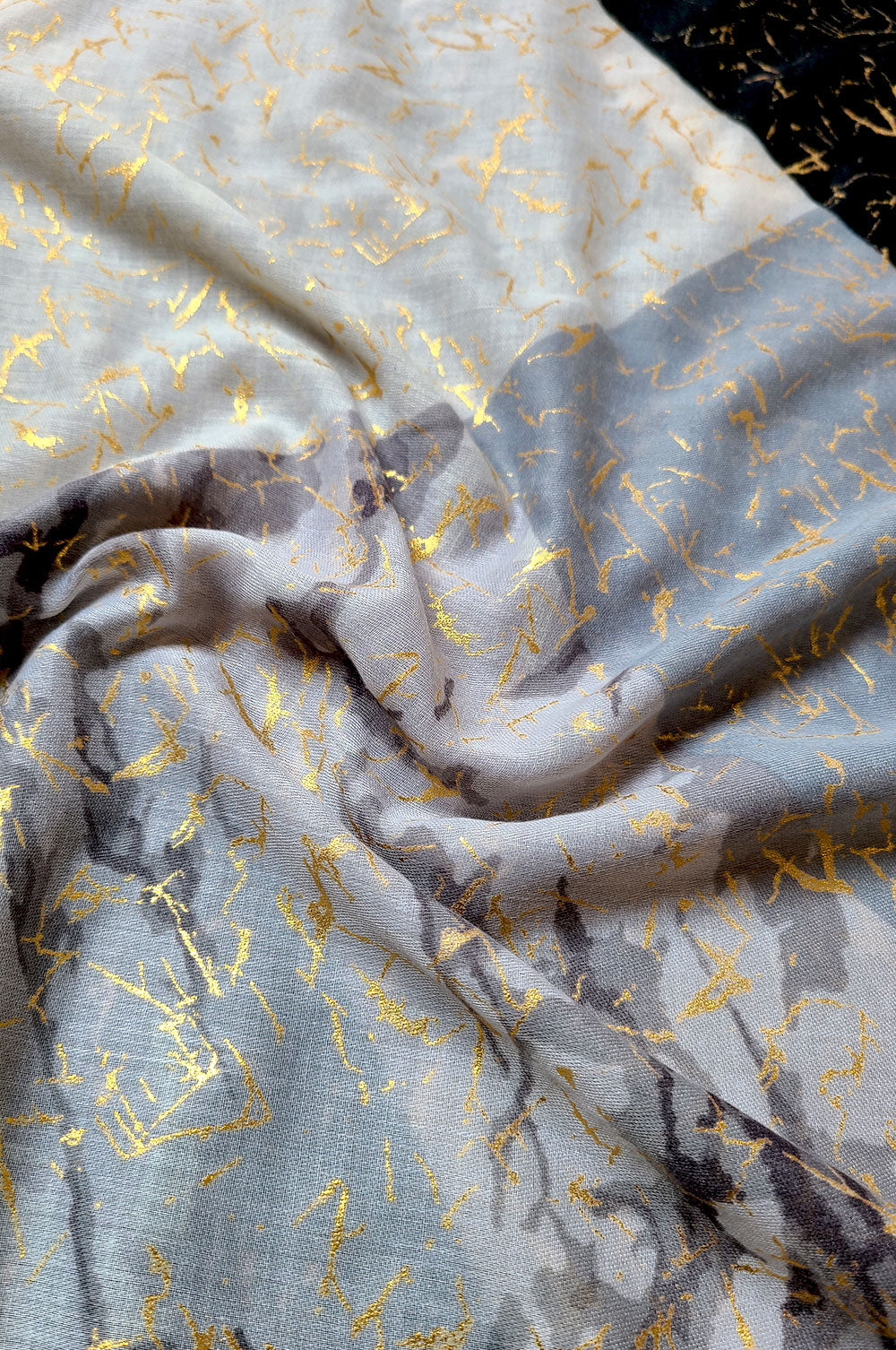 Deluxe Marble Print Hijab with Foil Detailing