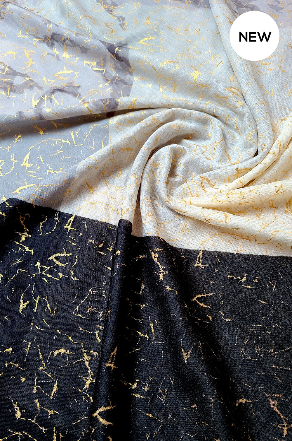 Deluxe Marble Print Hijab with Foil Detailing