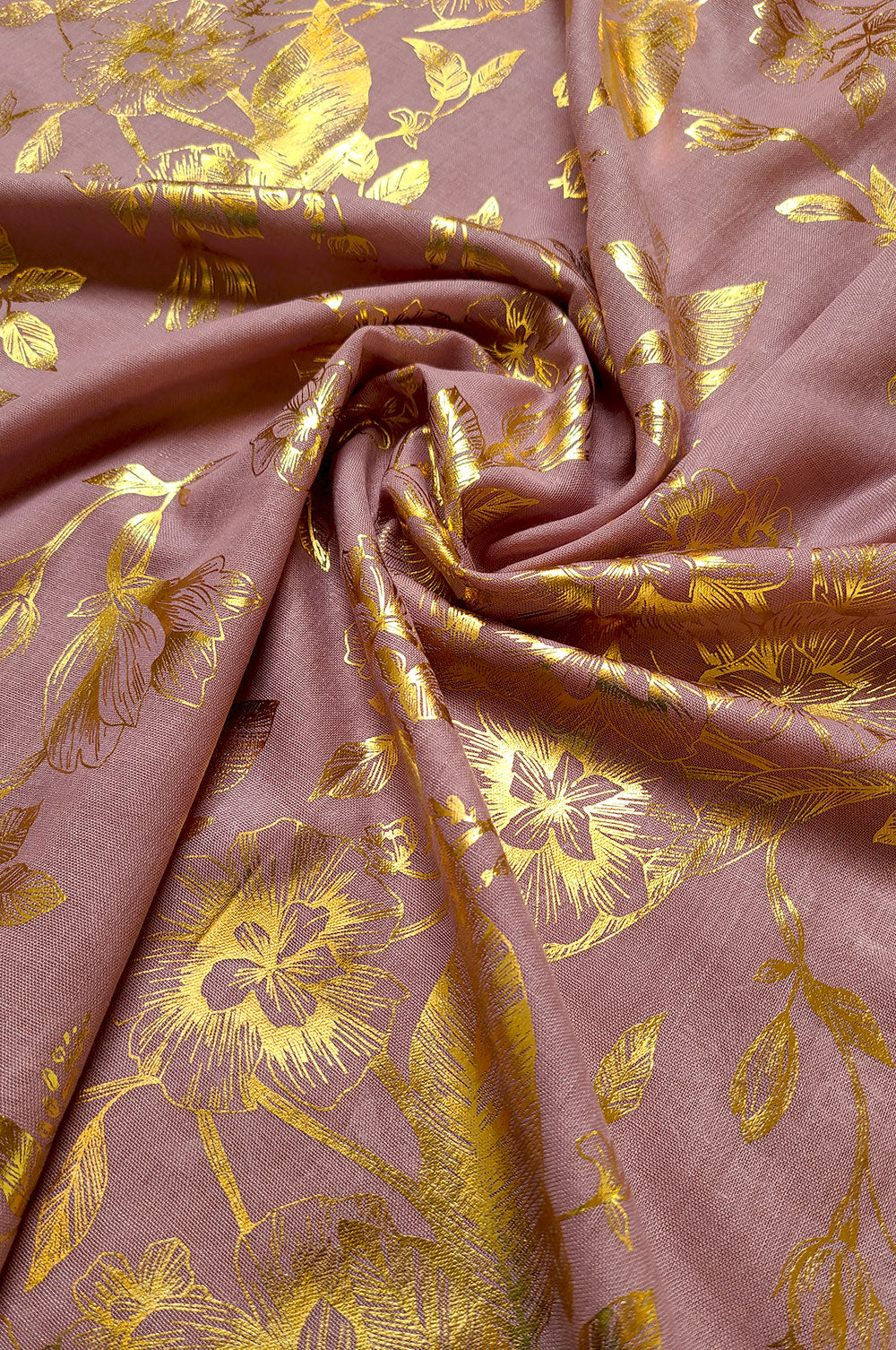 Luxe Gold Floral Foil Print Hijab