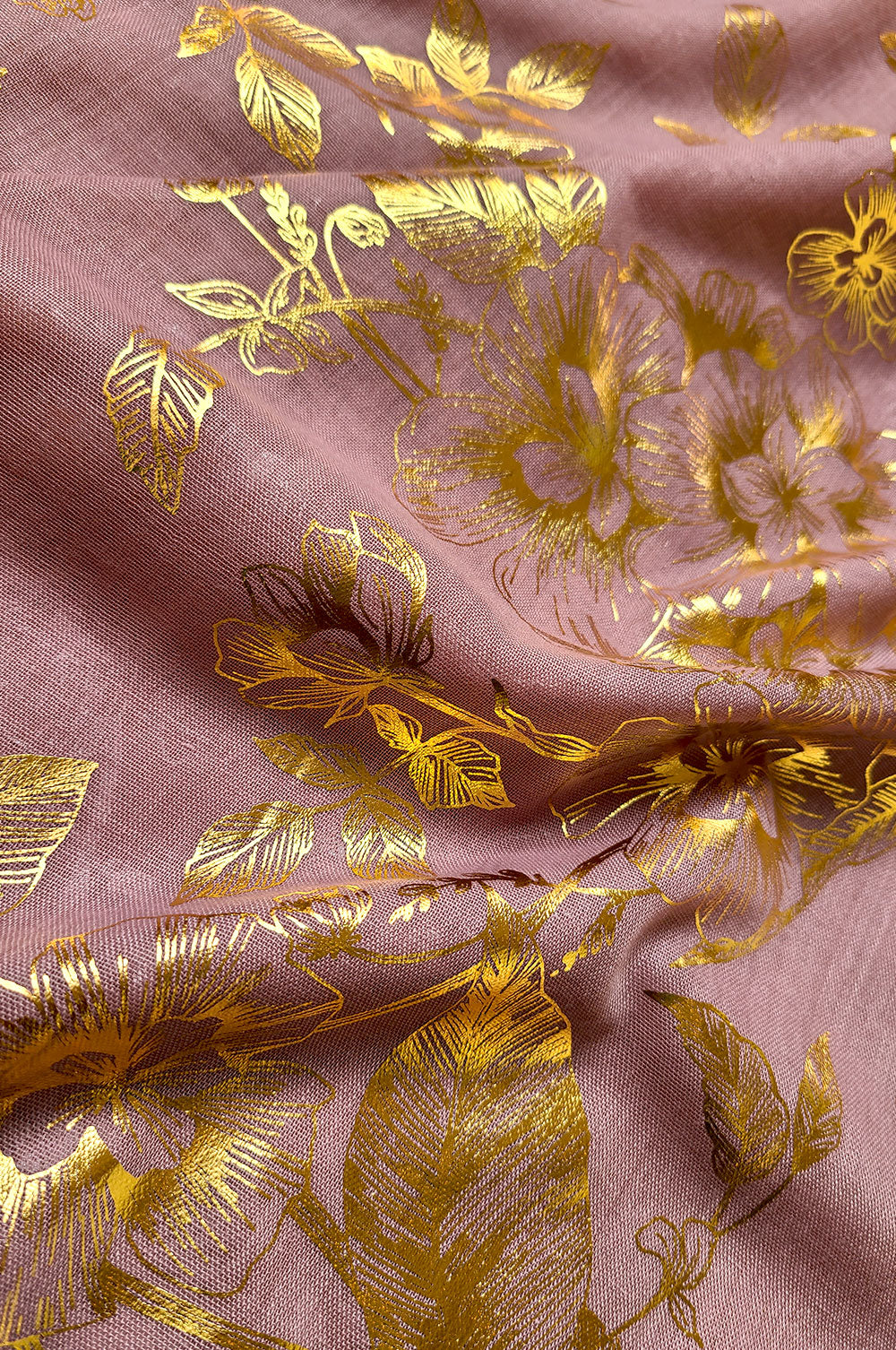 Luxe Gold Floral Foil Print Hijab