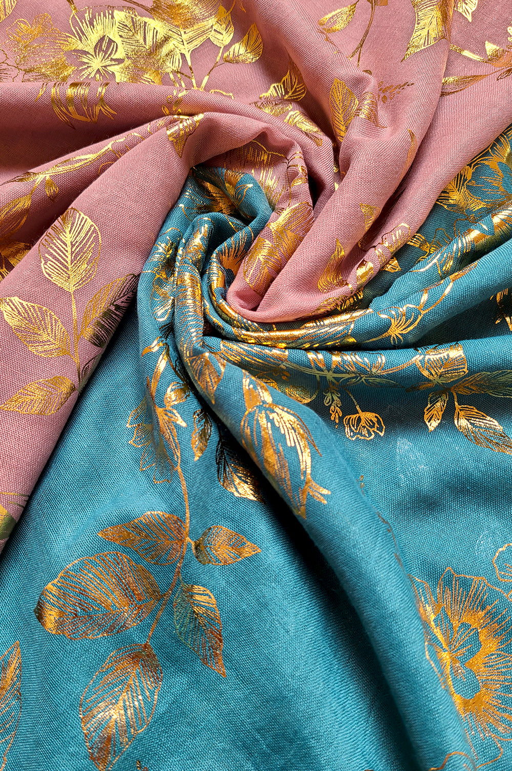 Luxe Gold Floral Foil Print Hijab