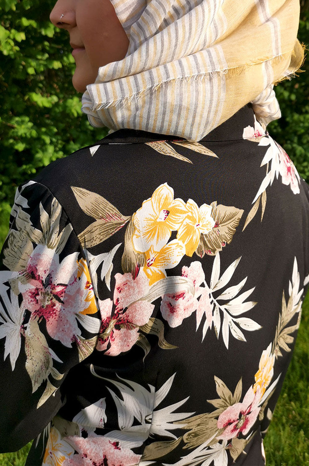 bee&Humble | Black Double Breasted Floral Blazer