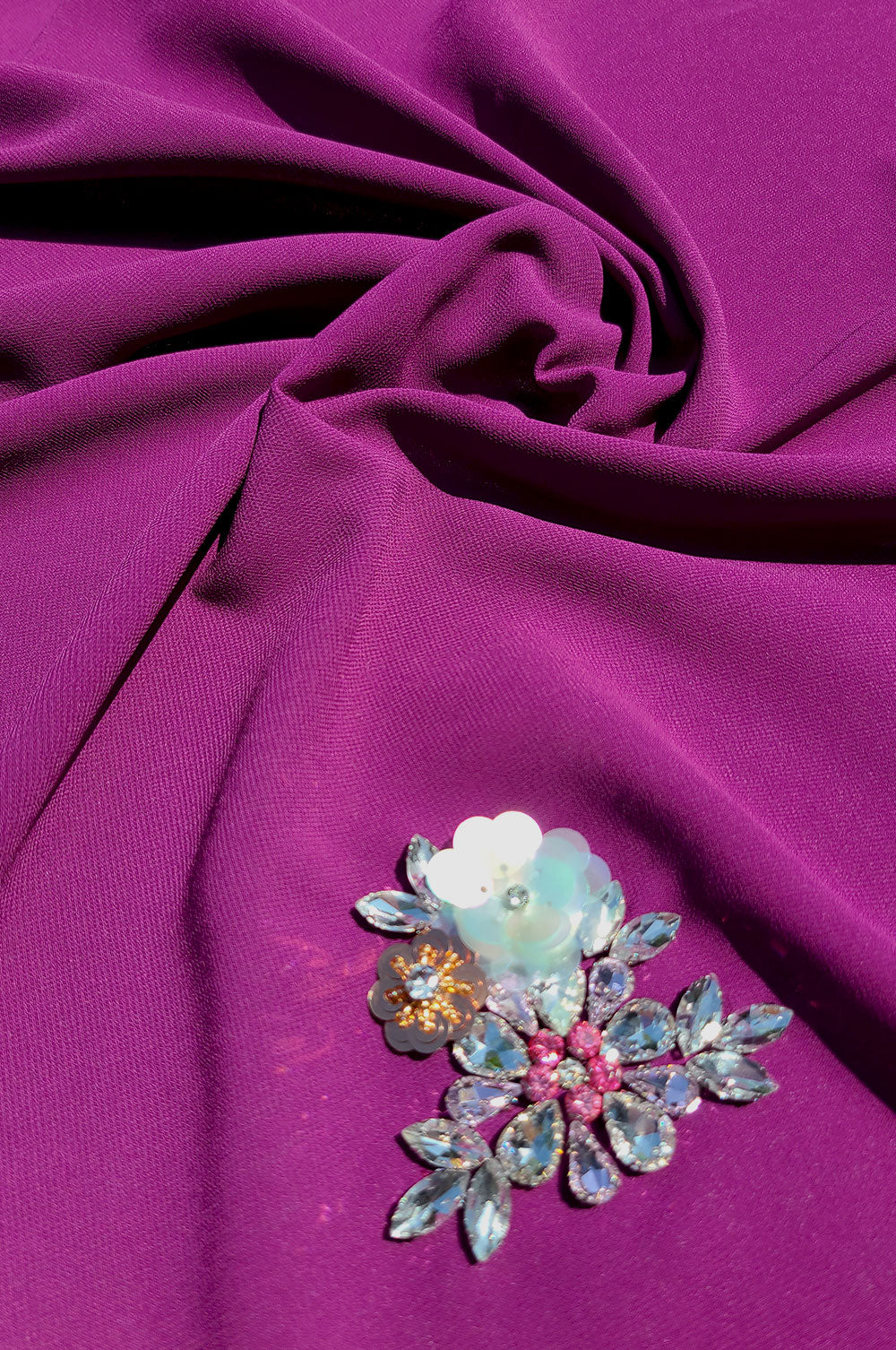 Embellished Floral Motif Chiffon Hijab