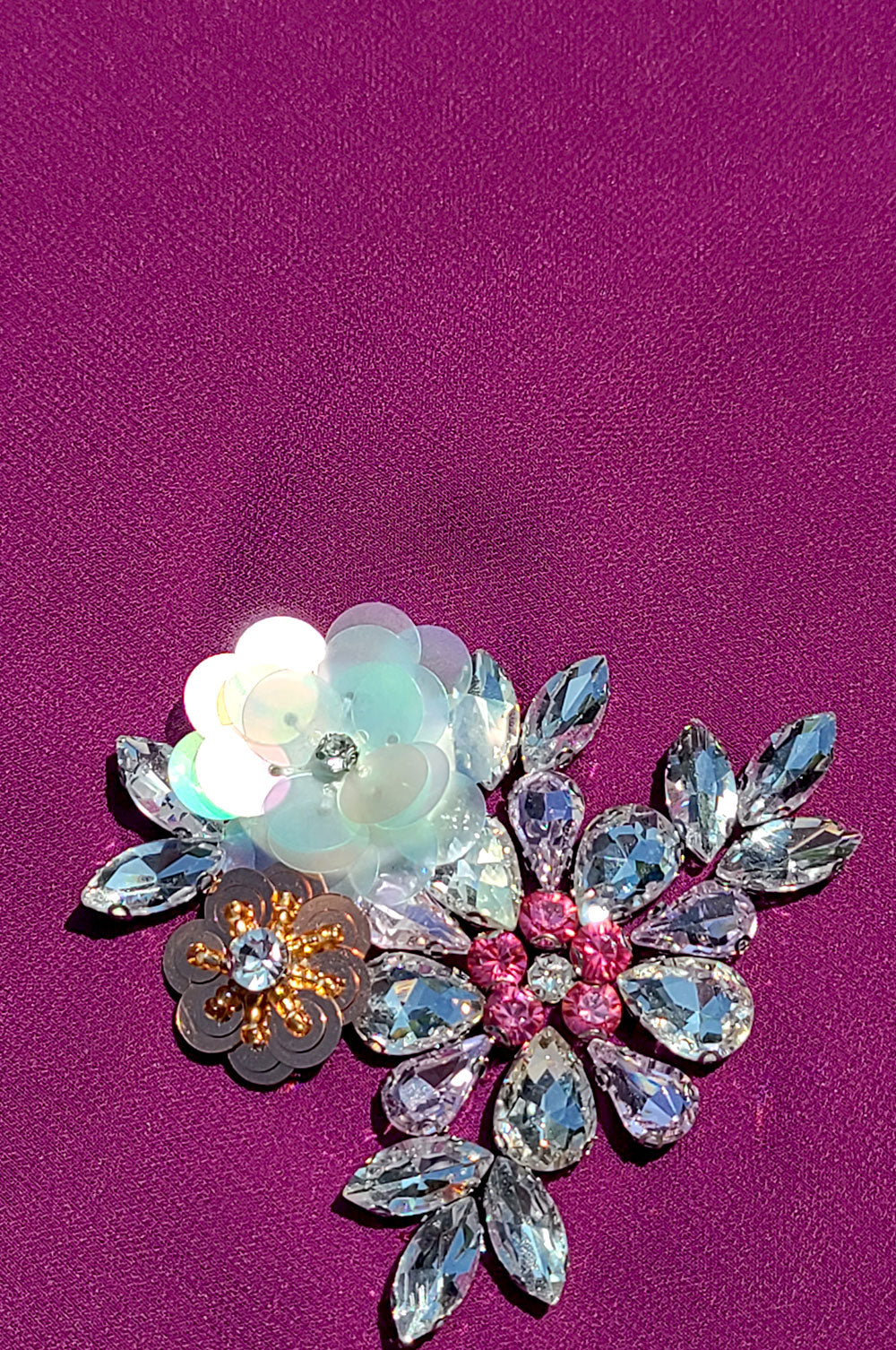 Embellished Floral Motif Chiffon Hijab