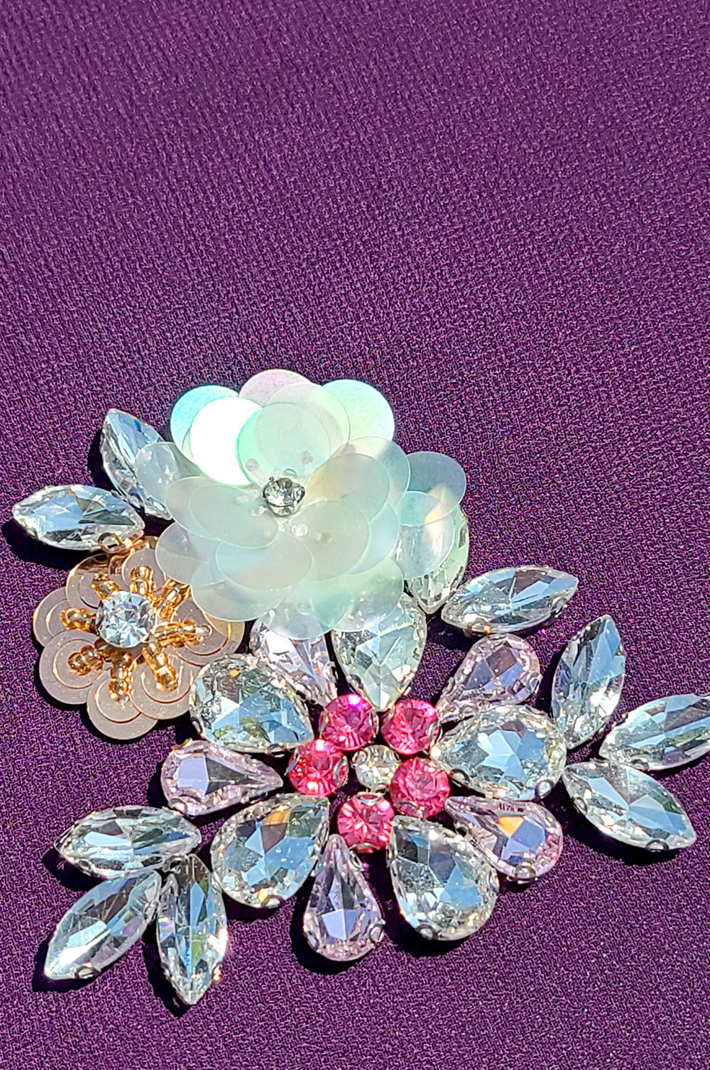 Embellished Floral Motif Chiffon Hijab