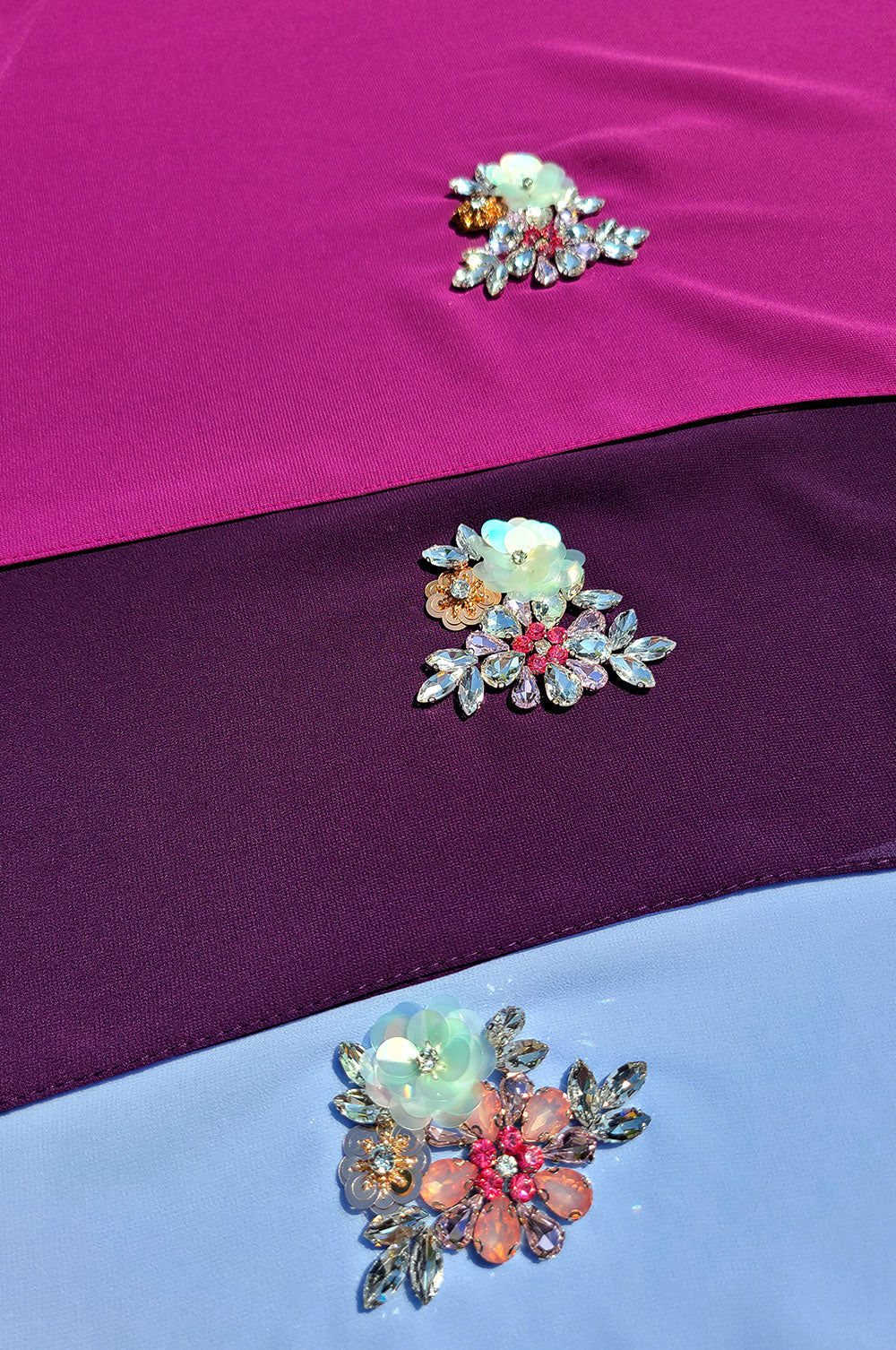 Embellished Floral Motif Chiffon Hijab