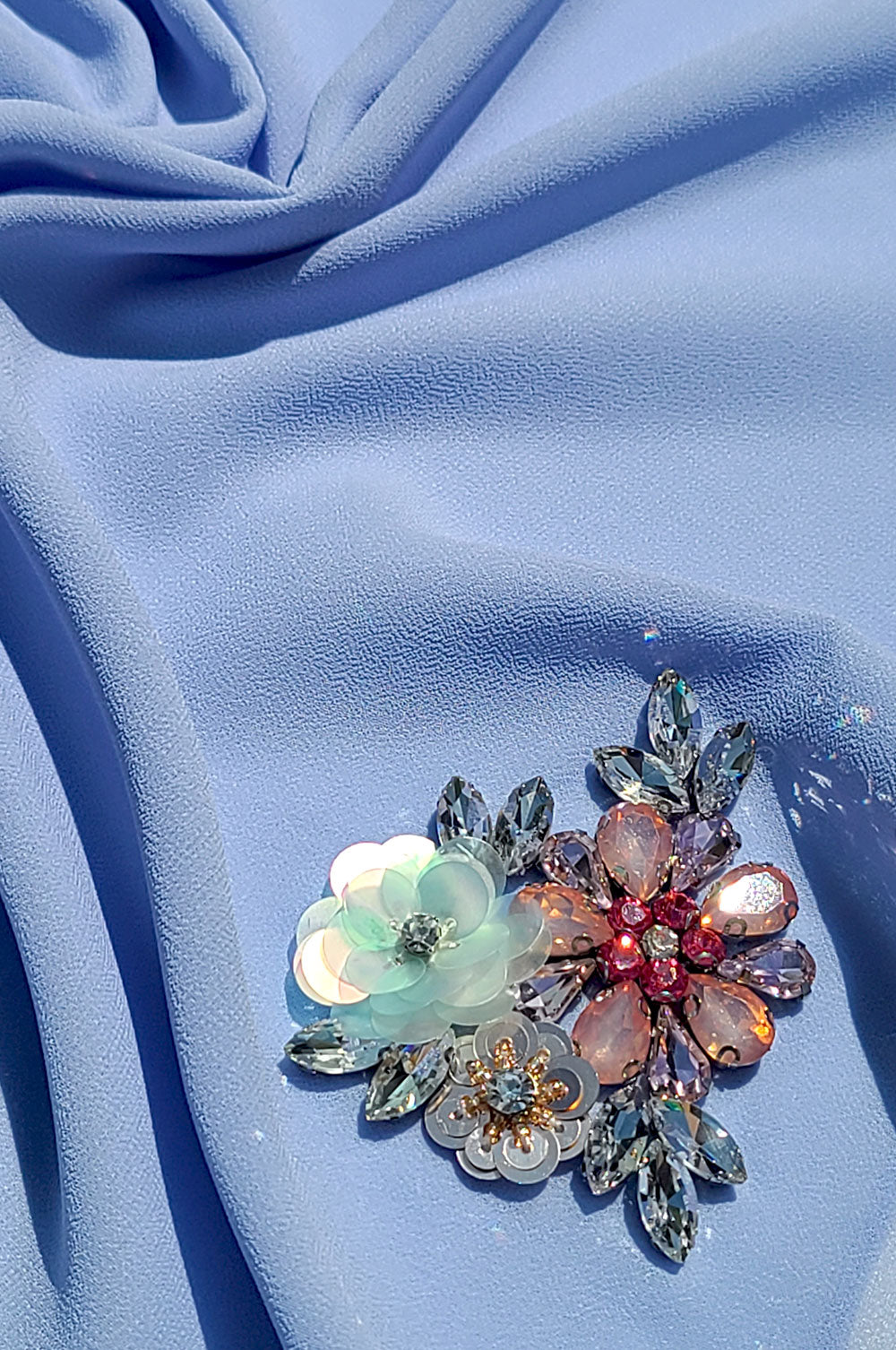 Embellished Floral Motif Chiffon Hijab
