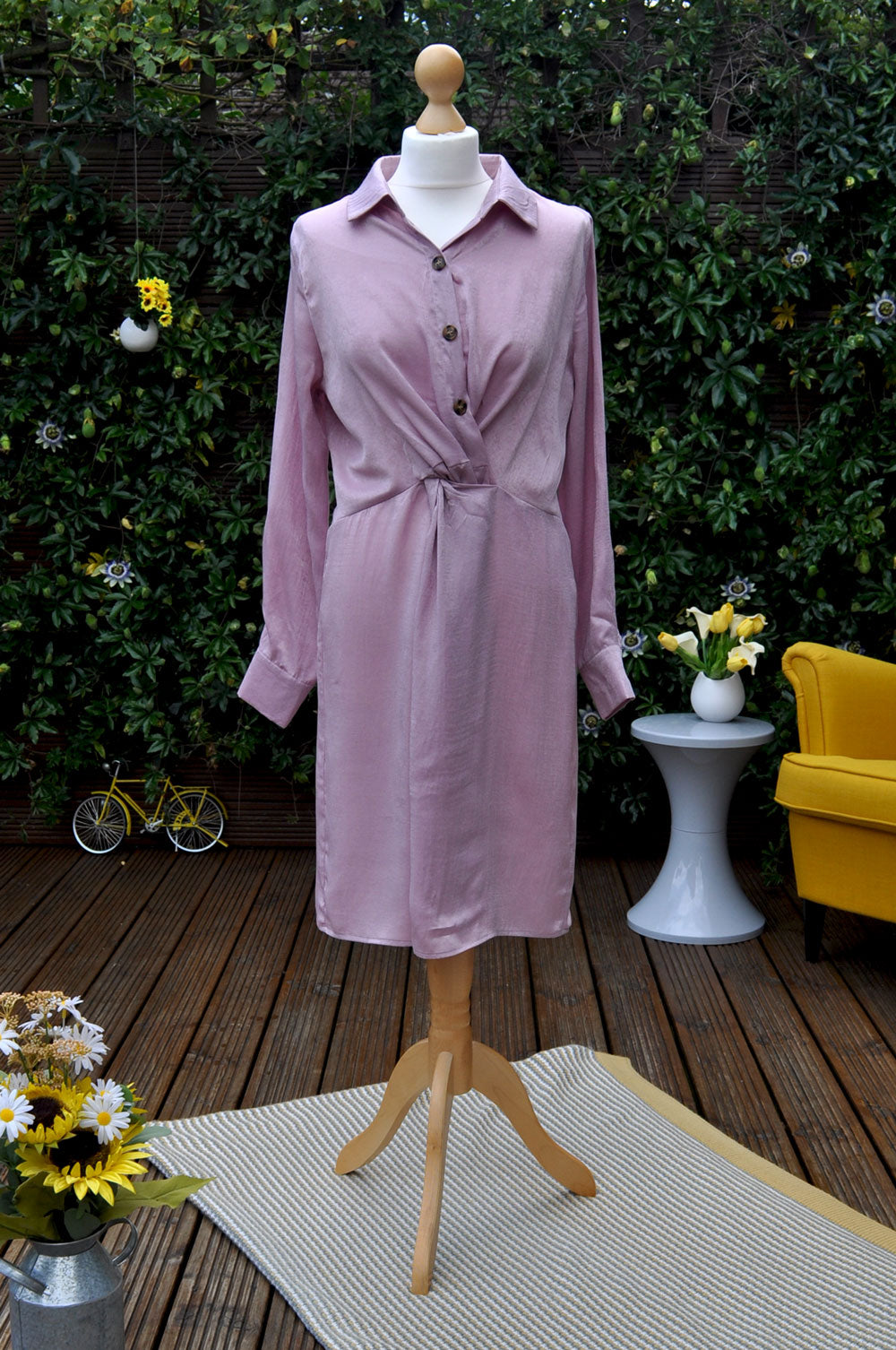 bee&Humble | Mauve Soft Touch Shirt with Elegant Knot Detail