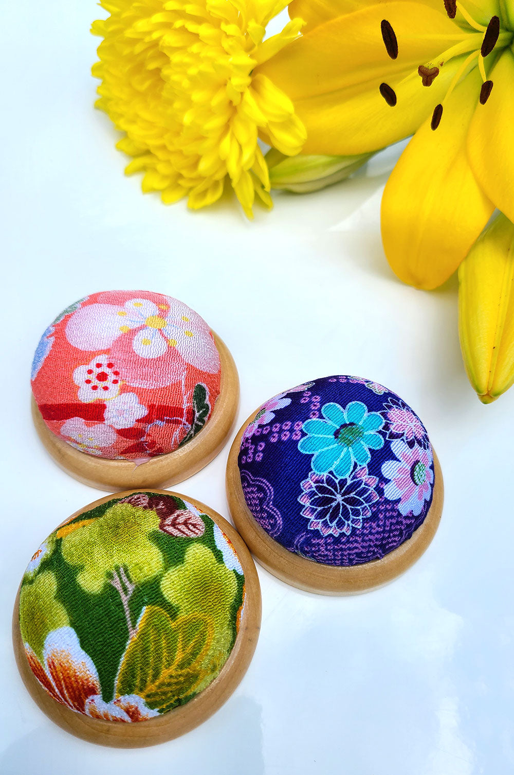 Round Wooden Pin Cushion