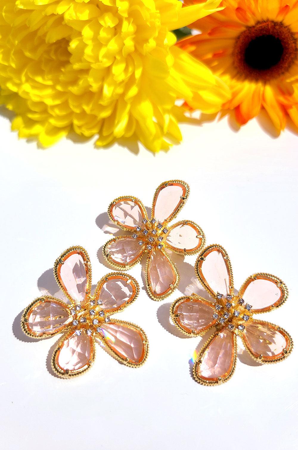 Elegant Crystal Flower Brooch
