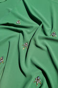 Chiffon Hijab with Rhinestone Embellishment - Green