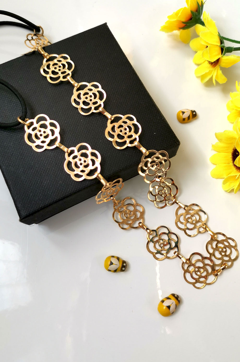 Rose Chain Elasticated Headband