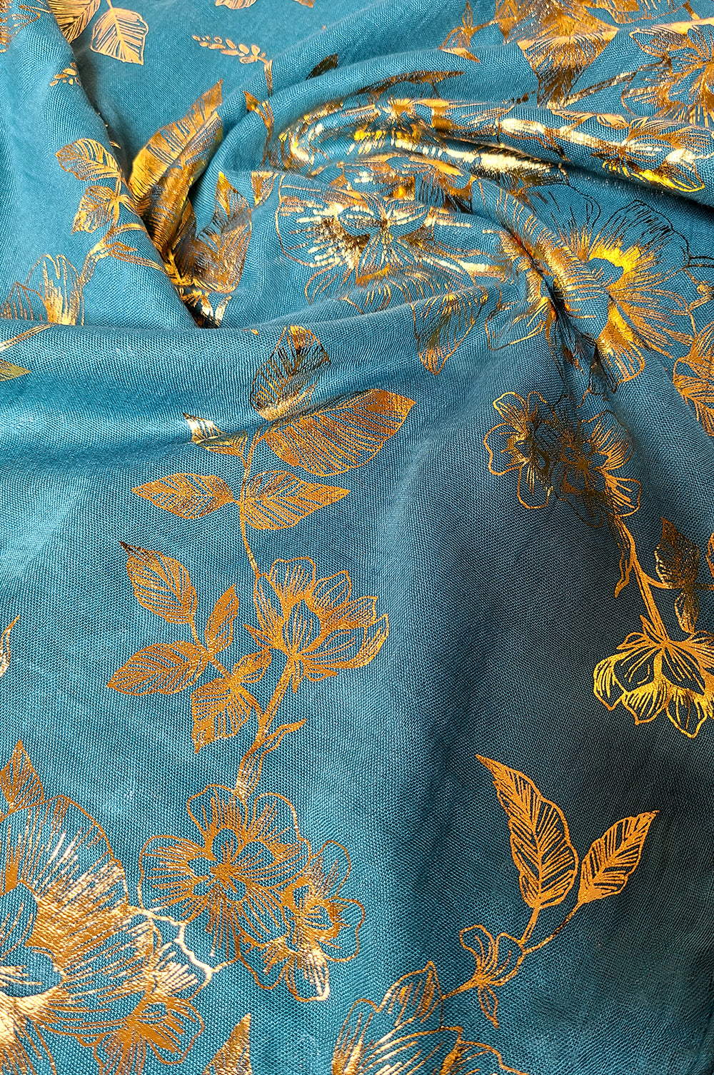 Luxe Gold Floral Foil Print Hijab