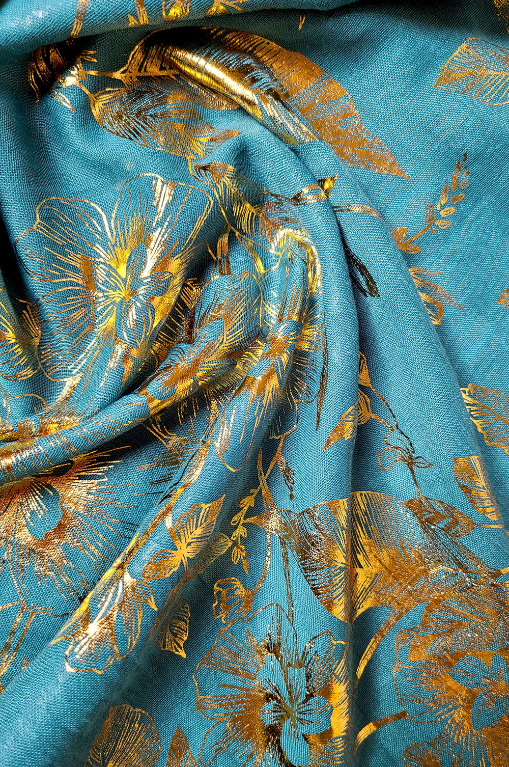 Luxe Gold Floral Foil Print Hijab