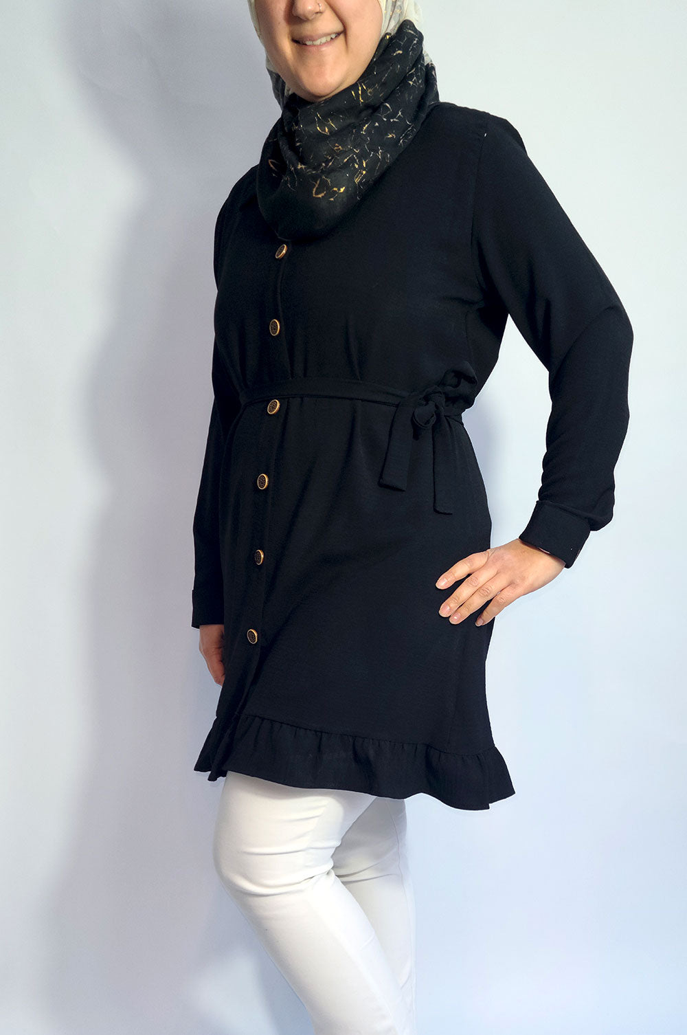bee&Humble | Frill Detailed Shirt Dress with Belt
