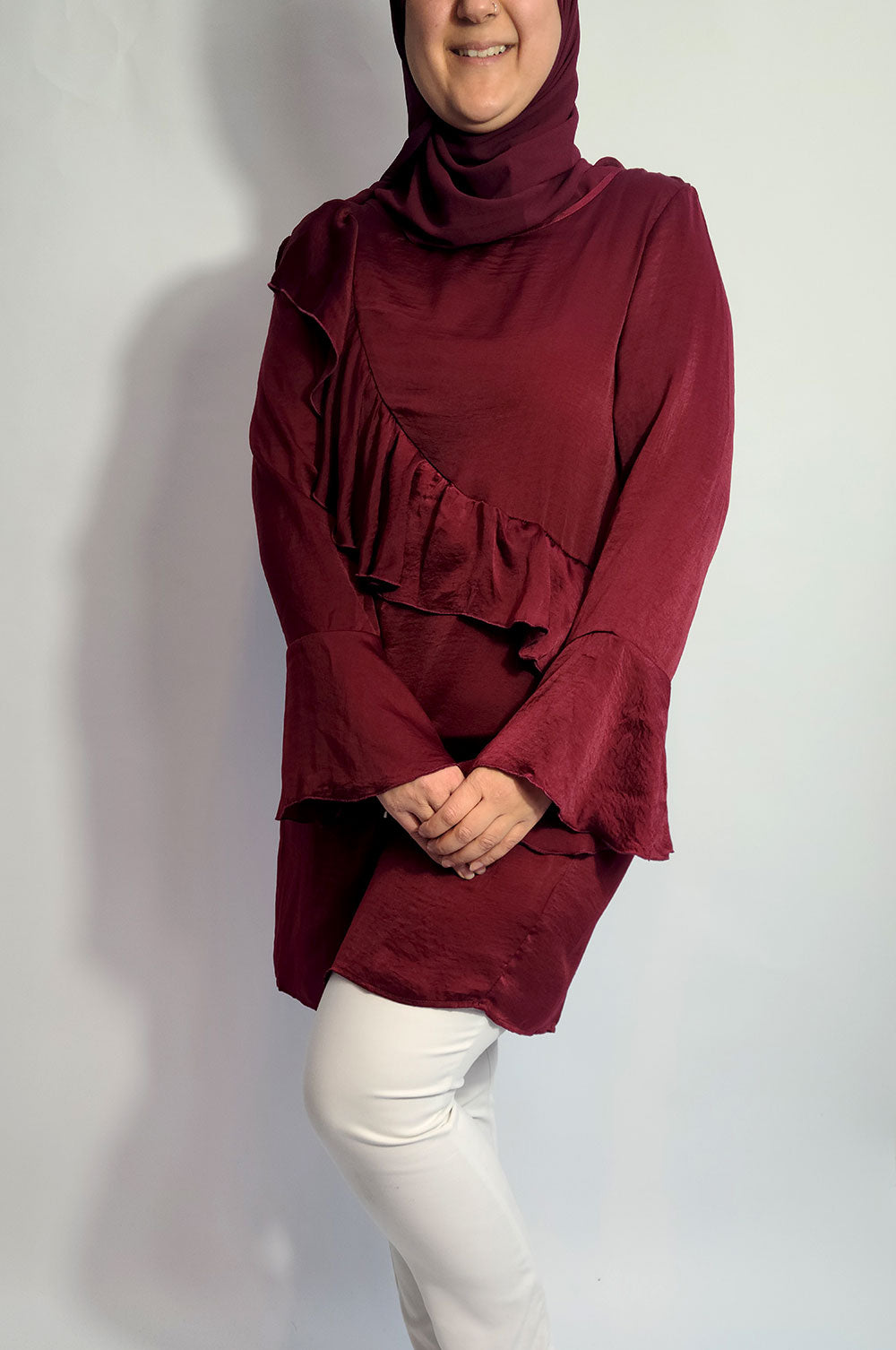 bee&Humble | Burgundy Tunic with Frill Detail