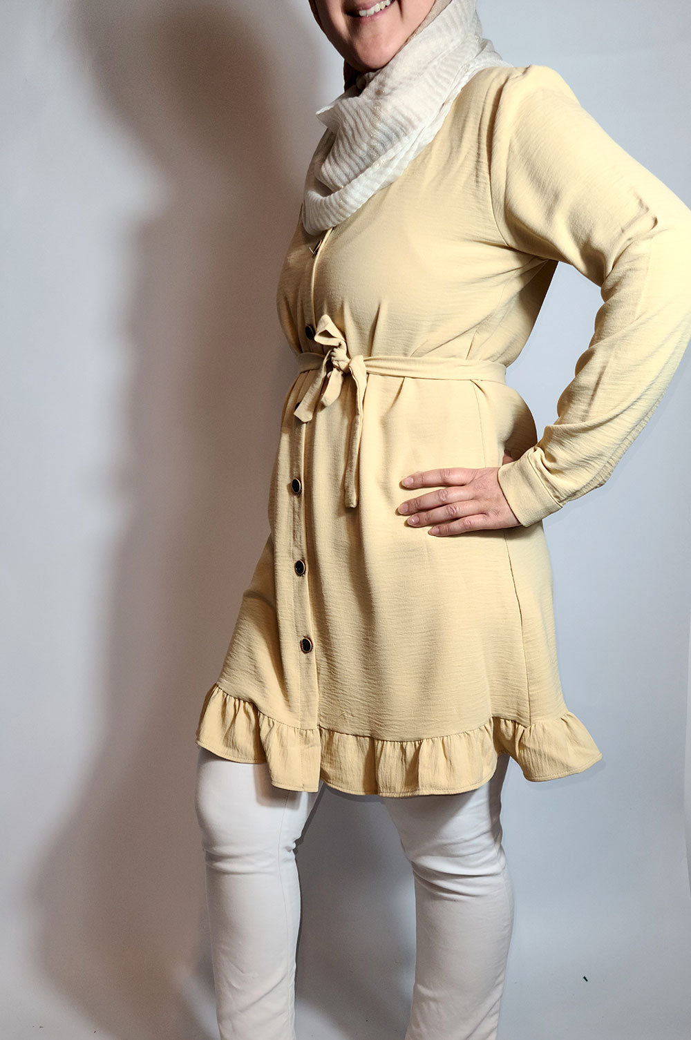 bee&Humble | Frill Detailed Shirt Dress with Belt