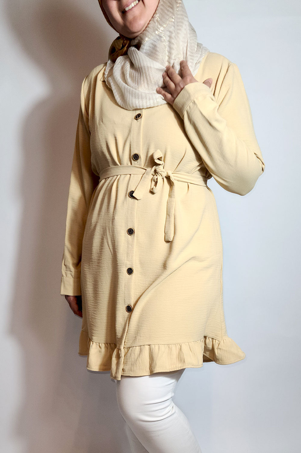 bee&Humble | Frill Detailed Shirt Dress with Belt