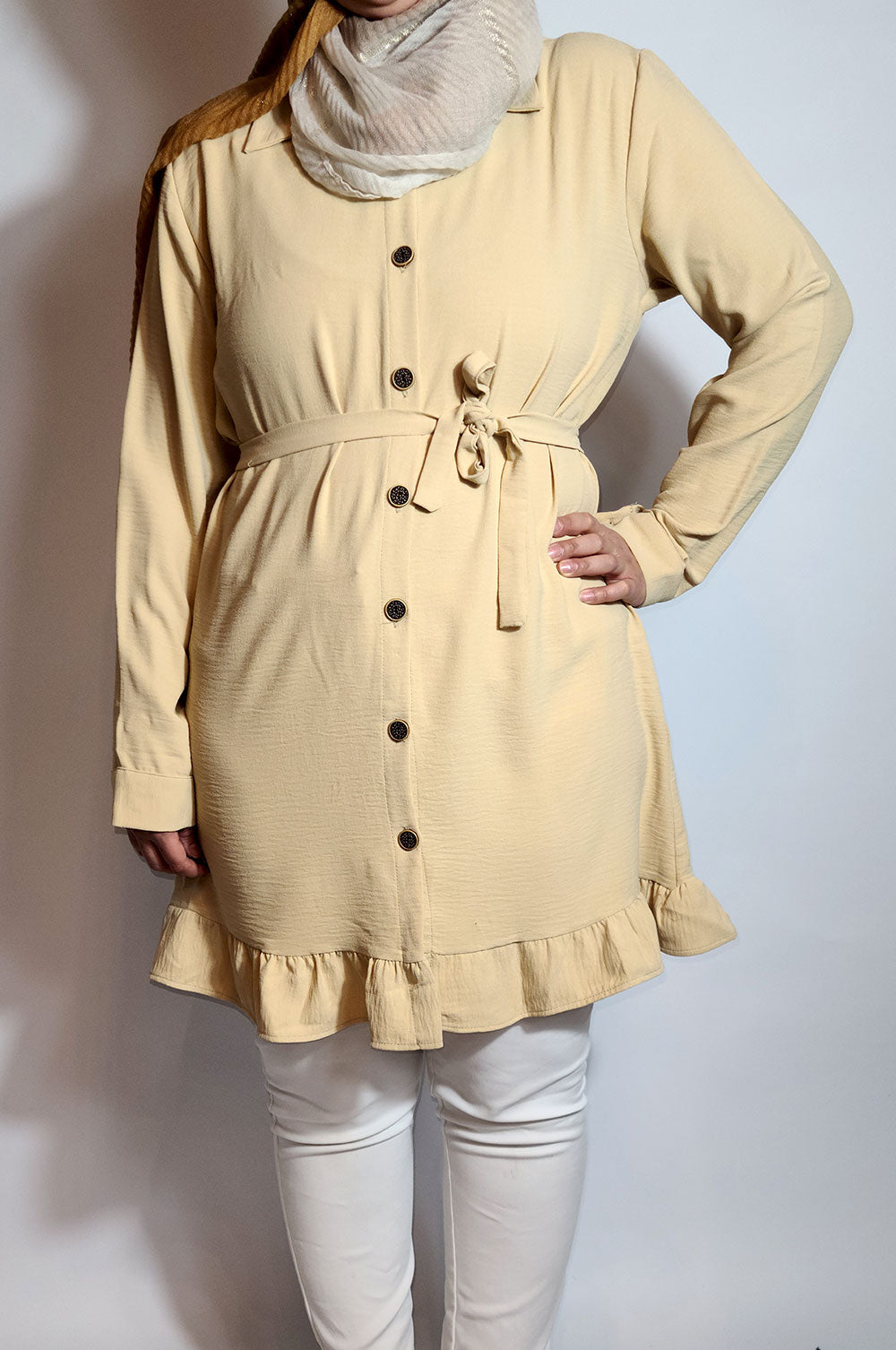 bee&Humble | Frill Detailed Shirt Dress with Belt