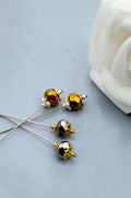 Set of 4 Handmade Rondelle Hijab Pins - Gold and Silver