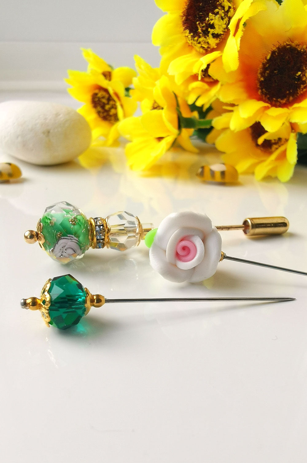 Green Bouquet Hijab Pin Set