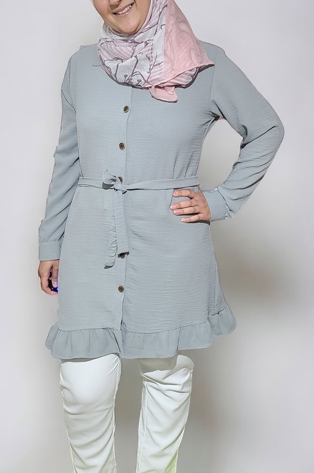 bee&Humble | Frill Detailed Shirt Dress with Belt
