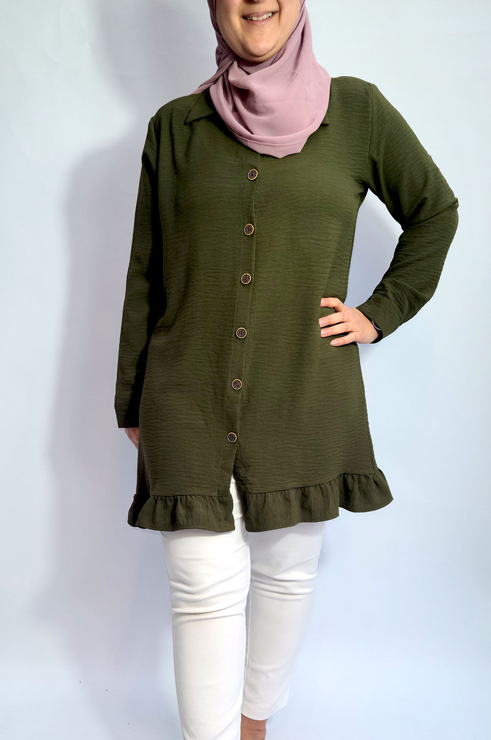 bee&Humble | Frill Detailed Shirt Dress with Belt