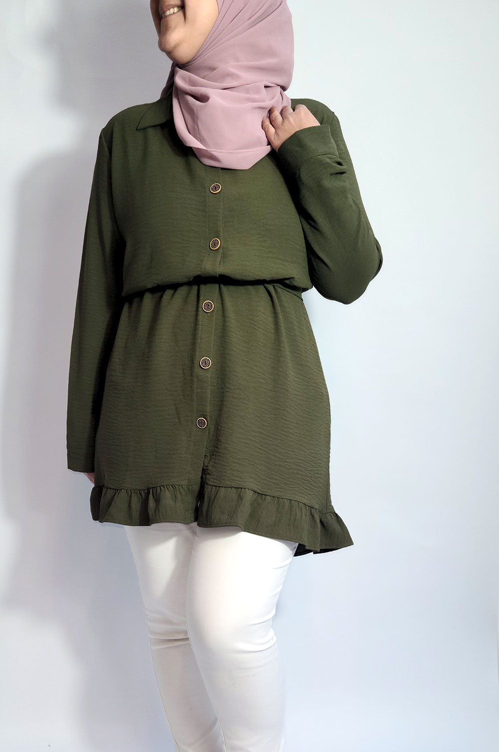 bee&Humble | Frill Detailed Shirt Dress with Belt