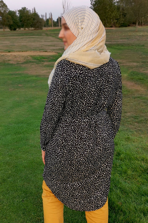 bee&Humble | Mini Leopard Printed Belted Shirt Dress
