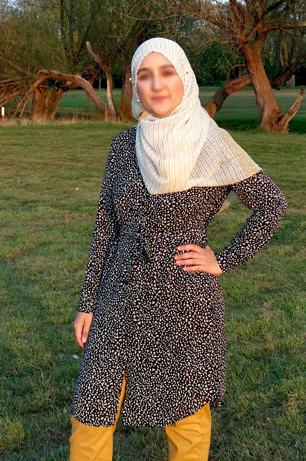 bee&Humble | Mini Leopard Printed Belted Shirt Dress