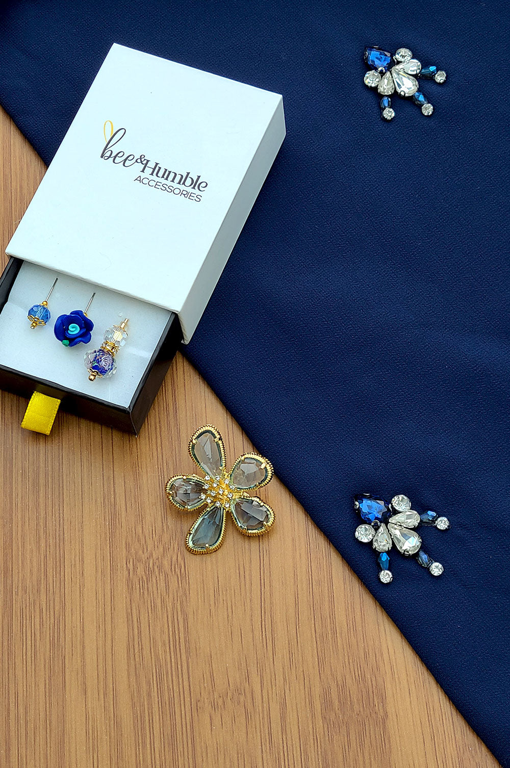 Navy Rhinestone Gift Set