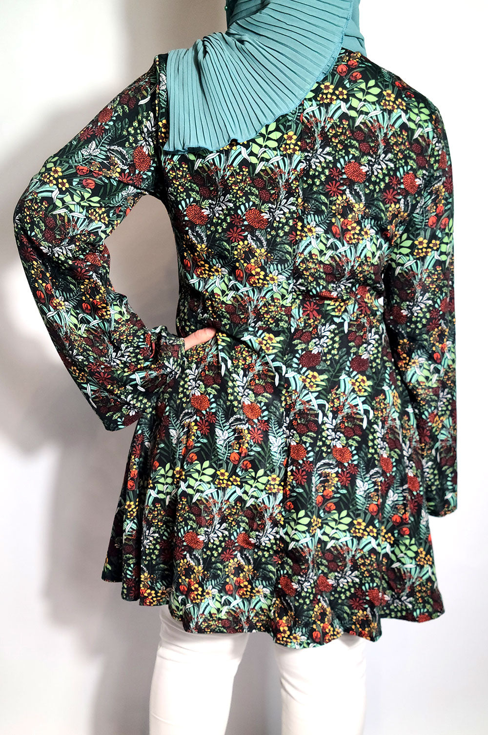 bee&Humble | Green and Rust Fit and Flare Dress