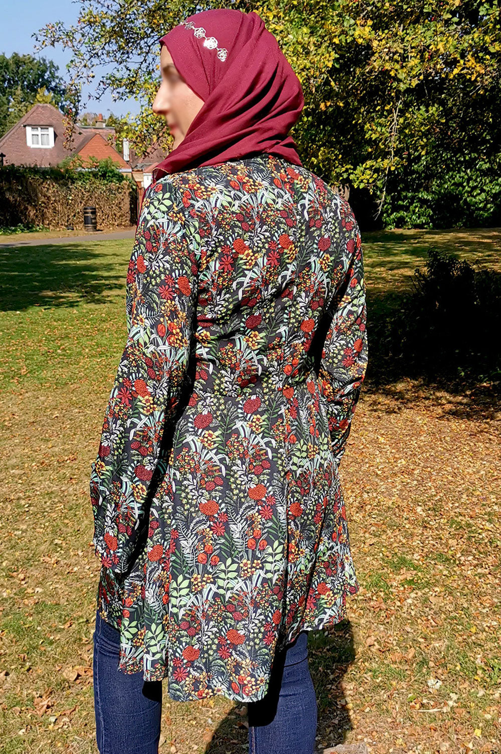bee&Humble | Green and Rust Fit and Flare Dress