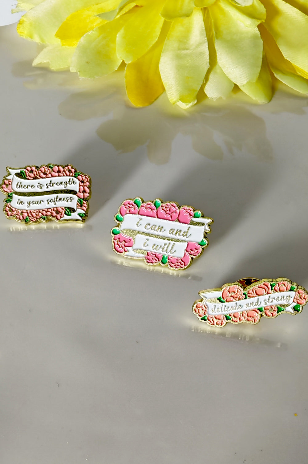NEW Floral Affirmation Enamel Pins